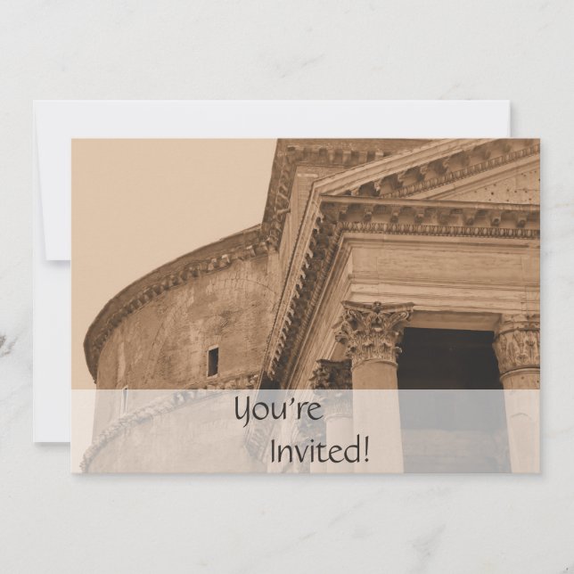 Personalised Rome Pantheon | Italian Dinner Party Invitation (Front)