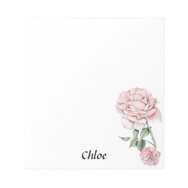 Personalised Rose 5.5" x 6" Notepad - 40 pages (Front)