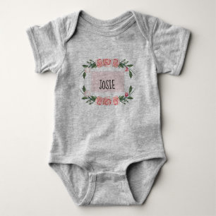 Personalised Rose Baby Girl Bodysuit