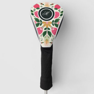 Personalised Rose Boho Floral Watercolor  Golf Head Cover