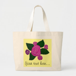 Personalised Rose Design Jumbo Tote