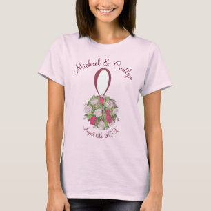Personalised Rose Floral Bride Wedding Bouquet T-Shirt