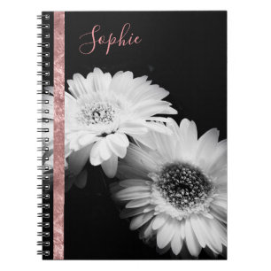 Personalised Rose Gold Daisy Notebook