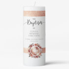 Personalised Rose Gold Floral Girl Baptism