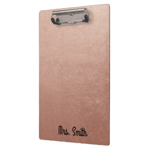 Personalised Rose Gold Foil Tone Clipboard