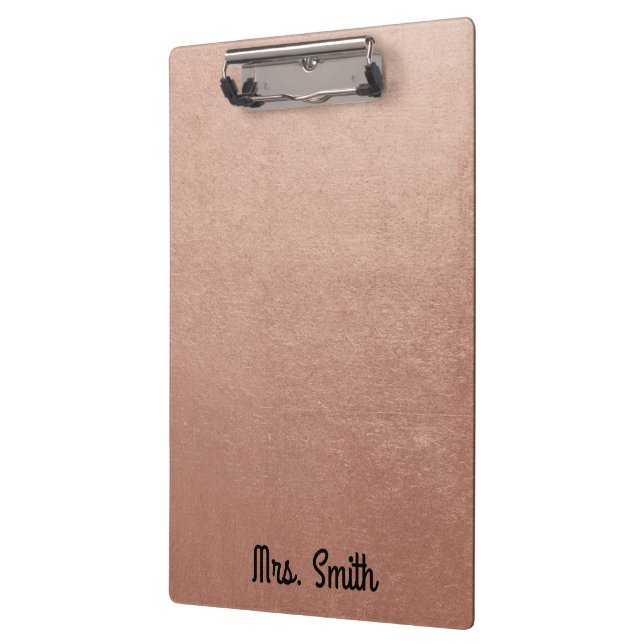 Personalised Rose Gold Foil Tone Clipboard (Left)
