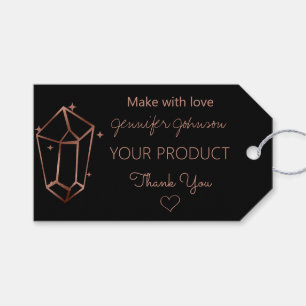 Personalised Rose Gold Foil White Black Gift Tags