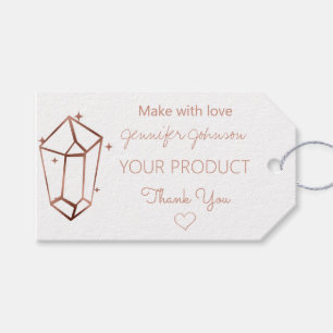 Personalised Rose Gold Foil White Gift Tags