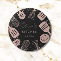 Personalised Rose Gold Glitter Cooking Tools