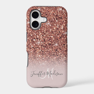 Personalised Rose Gold Glitter Drips Girly Luxury
