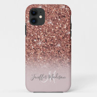 Personalised Rose Gold Glitter Drips Girly Luxury