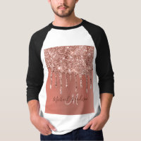 Personalised Rose Gold Glitter Drips Girly Luxury