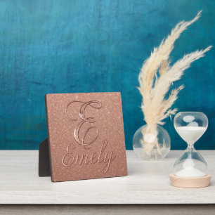 Personalised Rose Gold Glitter Name Design – Emely Plaque