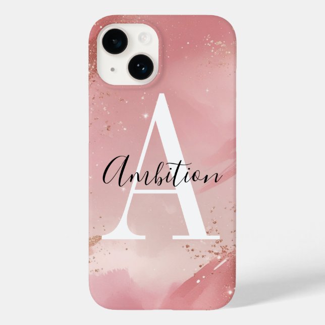 Personalised Rose Gold Glitter Phone Case – Custom (Back)