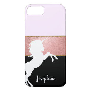 Personalised Rose Gold Glitter Unicorn Silhouette Case-Mate iPhone Case
