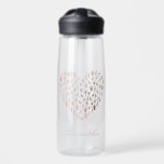 Personalised Rose Gold Heart Poses Namaste Yoga  Water Bottle<br><div class="desc">This design may be personalised in the area provided by changing the photo and/or text. Or it can be customised by choosing the click to customise further option and delete or change the colour of the background, add text, change the text colour or style, or delete the text for an...</div>