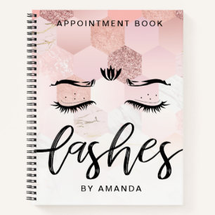Personalised Rose Gold Lashes Appointment Book