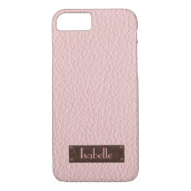 Personalised Rose Gold Leather Iphone case