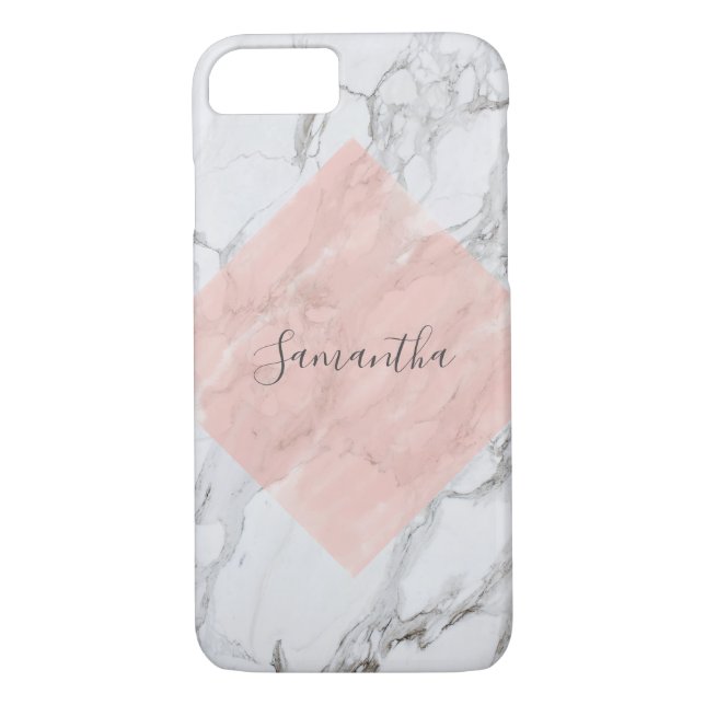 Personalised Rose Gold Marble Smartphone Case (Back)