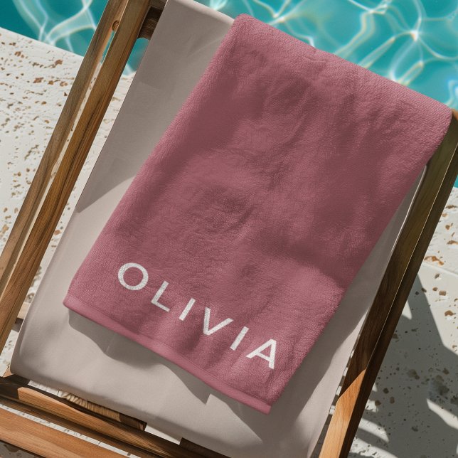 Personalised Rose Gold Monogram Name  Beach Towel (Creator Uploaded)