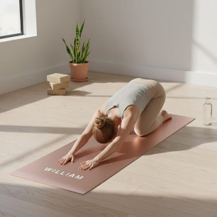 Personalised Rose Gold &  Monogram Name Yoga Mat