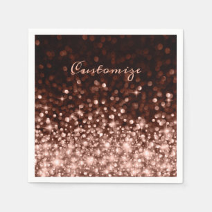 Personalised Rose Gold Sparkle Napkin