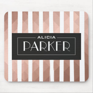Personalised rose gold trendy chic metallic effect mouse pad