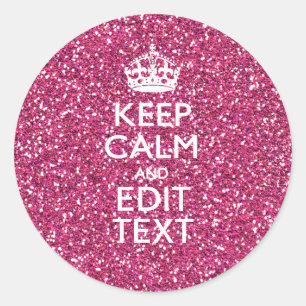 Personalised Rose Keep Calm Decor Classic Round Sticker