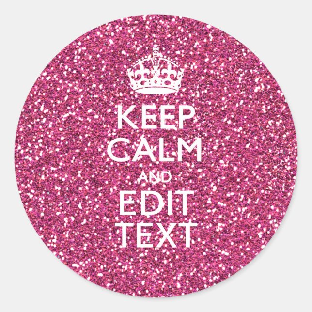 Personalised Rose Keep Calm Decor Classic Round Sticker (Front)