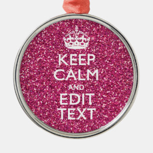 Personalised Rose Keep Calm Decor Metal Tree Decoration