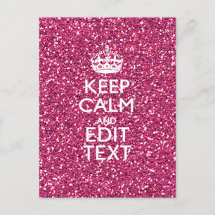 Personalised Rose Keep Calm Decor Postcard