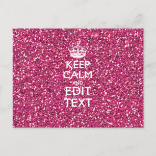 Personalised Rose Keep Calm Decor Postcard