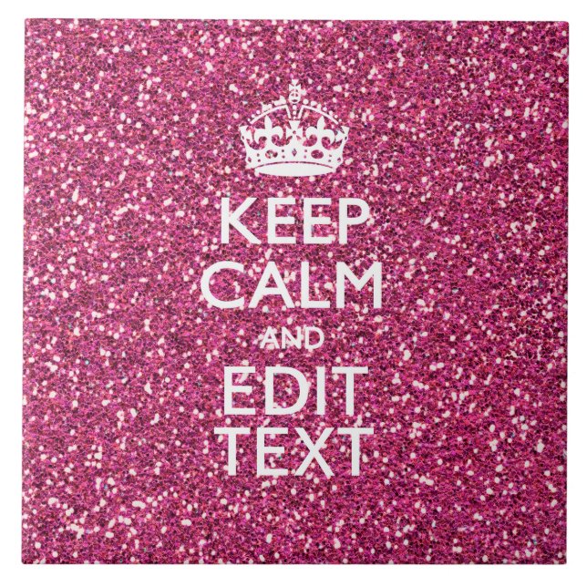 Personalised Rose Keep Calm Decor Tile (Front)