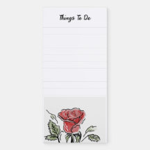 Personalised Rose Magnetic Notepad for Fridge