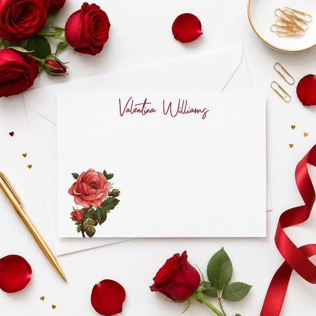 Personalised Rose Note Card (Creator Uploaded)