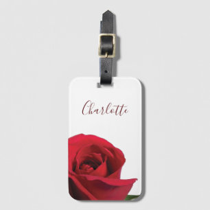 Personalised Rose Photo Luggage Tag