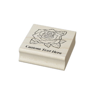 Personalised Rose Rubber Stamp