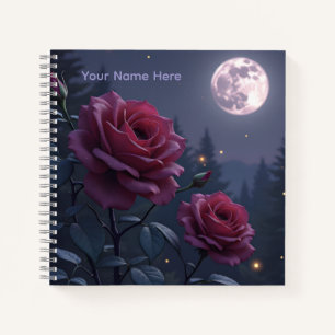 Personalised Roses Under the Moon Notebook