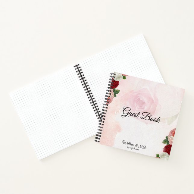 Personalised Roses Wedding Guest Book (Inside)