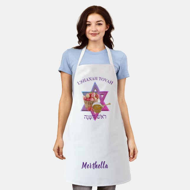 Personalised Rosh Hashanah  Apron (Worn)