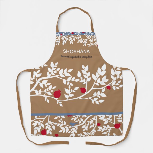 Personalised Rosh Hashanah Modern Botanical   Apron (Front)