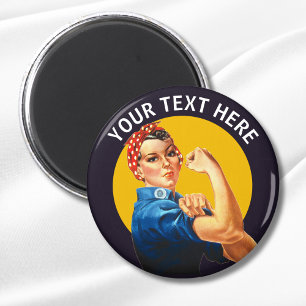 Personalised Rosie the Riveter Custom Vintage Magnet