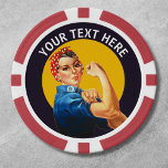 Personalised Rosie the Riveter Custom Vintage Poker Chips<br><div class="desc">Add your own text to this customisable Rosie the Riveter design.</div>