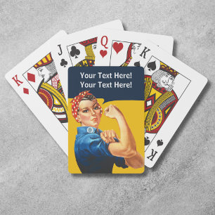 Personalised Rosie the Riveter Vintage Retro Playing Cards