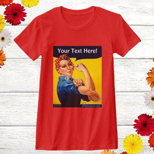Personalised Rosie the Riveter Vintage WW2 Custom T-Shirt