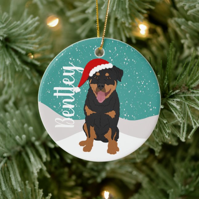 Personalised Rottweiler Ceramic Ornament (Tree)