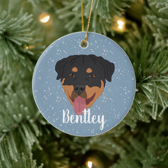 Personalised Rottweiler Christmas  Ceramic Tree Decoration (Tree)