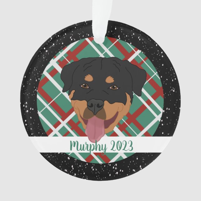 Personalised Rottweiler Christmas Ornament (Front)