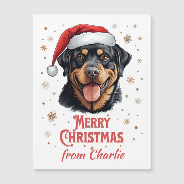 Personalised Rottweiler Dog Merry Christmas (Front)