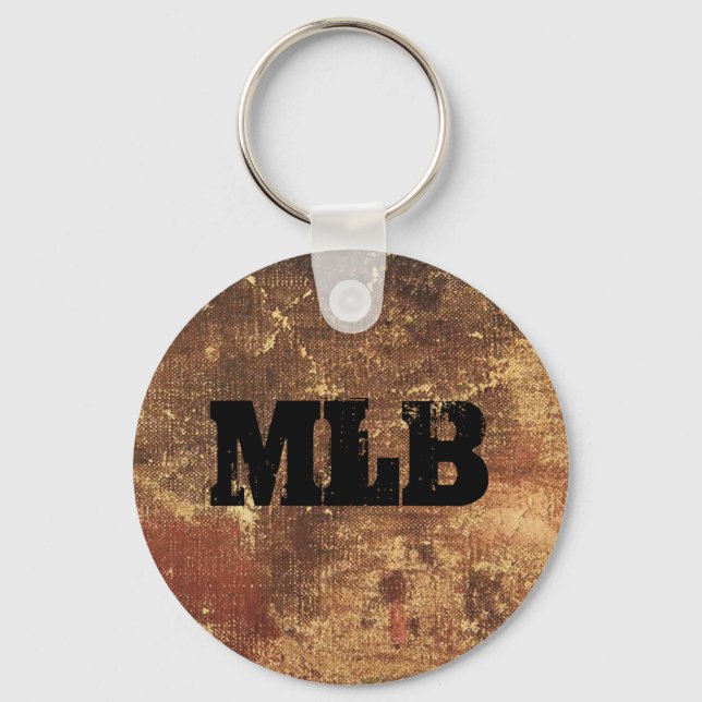Personalised Rough and Weathered Grunge Texture Key Ring (Front)
